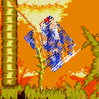 Distorted Sonic hanging sprite
